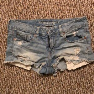 Mid rise jean shorts
